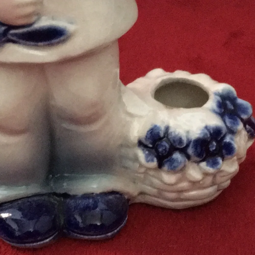 Goebel Ceramic Child Holding Flower in Right Hand Candleholder